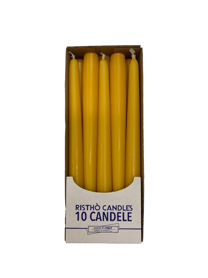 Candele coniche Ø 2,2 cm h. 25 cm 10 pezzi - Mostarda