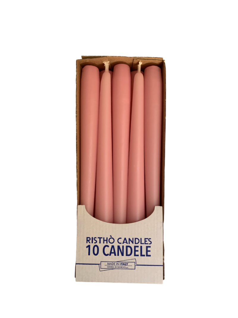 Candele coniche Ø 2,2 cm h. 25 cm 10 pezzi - Pesca