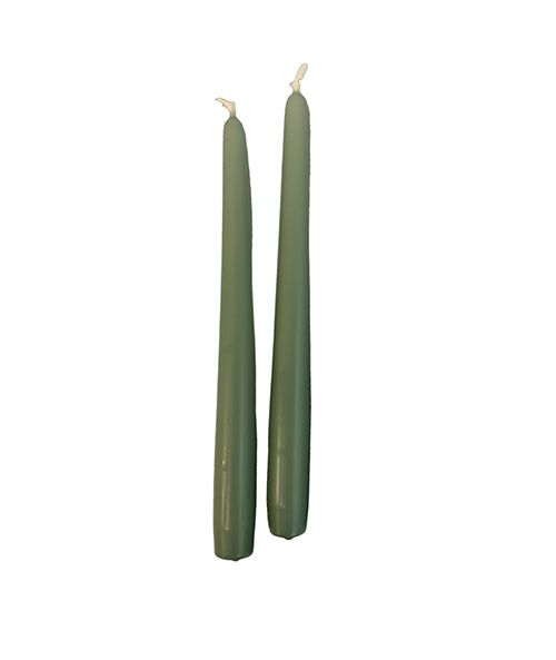 Candele coniche Ø 2,2 cm h. 25 cm 10 pezzi - Grigio Verde