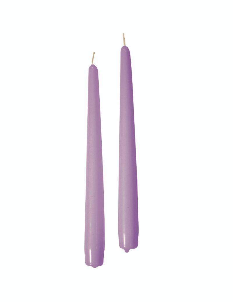 Candele coniche Ø 2,2 cm h. 25 cm 10 pezzi -Viola Polvere