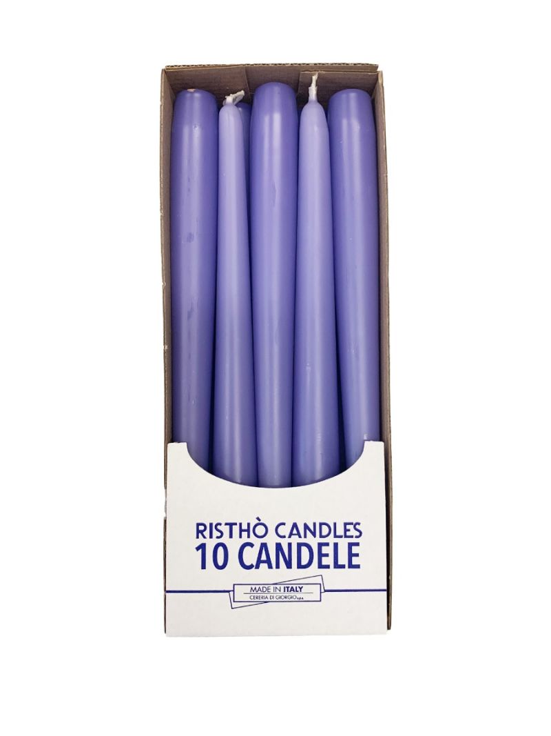 Candele coniche Ø 2,2 cm h. 25 cm 10 pezzi -Lavanda