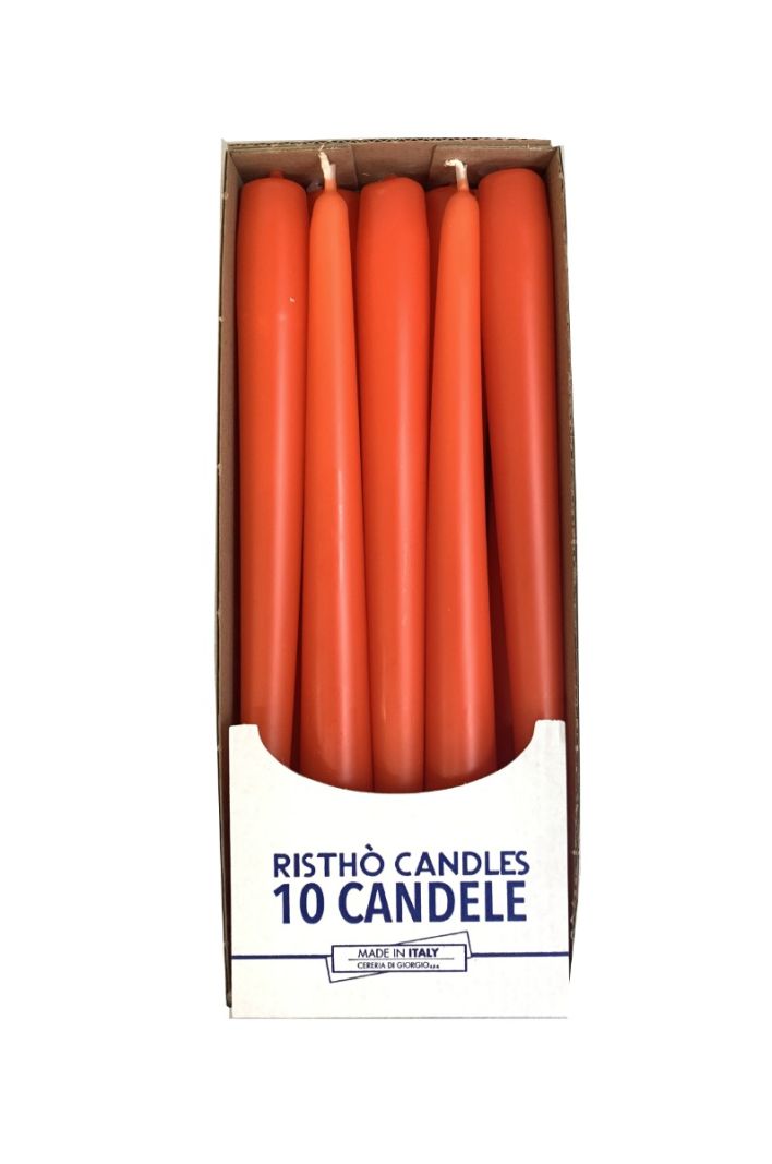 Candele coniche Ø 2,2 cm h. 25 cm 10 pezzi -Zucca