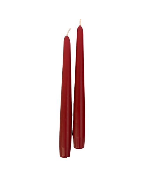 Candele coniche Ø 2,2 cm h. 25 cm 10 pezzi -Rosso Indiano