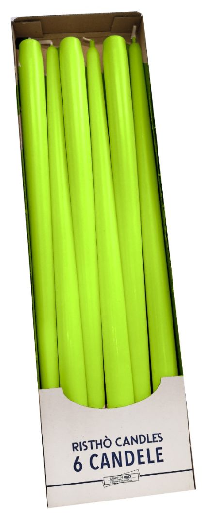 Candele coniche Ø 2,2 cm h. 40 cm 6 pezzi - Pistacchio