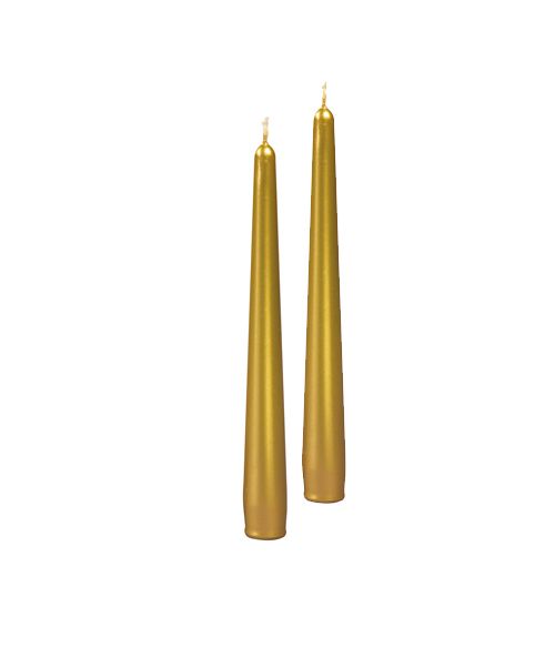 Candele coniche Ø 2,2 cm h. 25 cm 10 pezzi - Oro