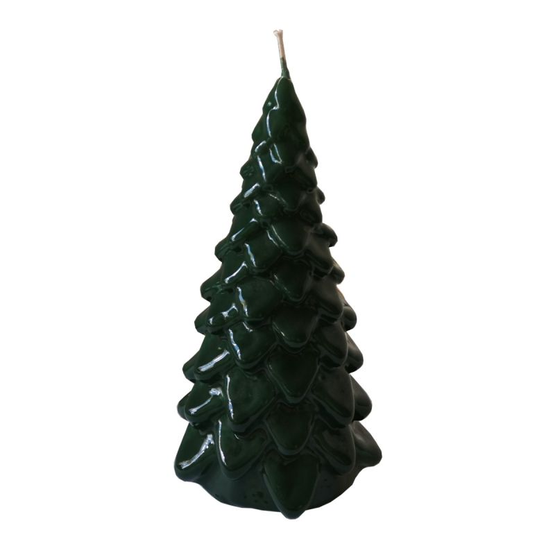 Candela Albero di Natale artigianale - Verde Scuro- Altezza 20 cm