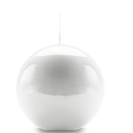 Candele  Sfera Ø 10 cm Artigianale Laccata-  Bianco