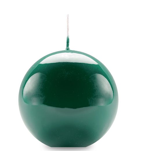 Candele  Sfera Ø 10 cm Artigianale Laccata -  Verde Scuro