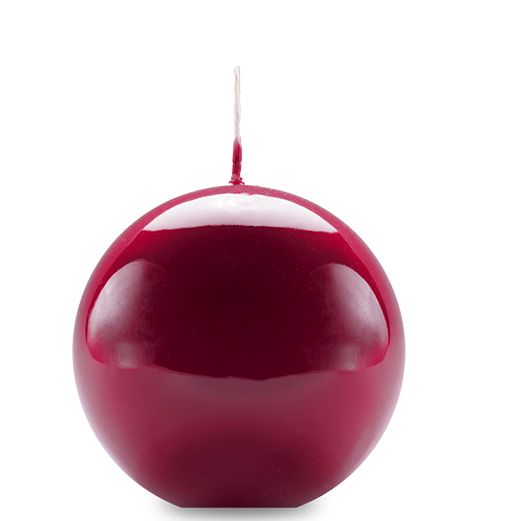 Candele  Sfera Ø 10 cm Artigianale Laccata-  Bordeux