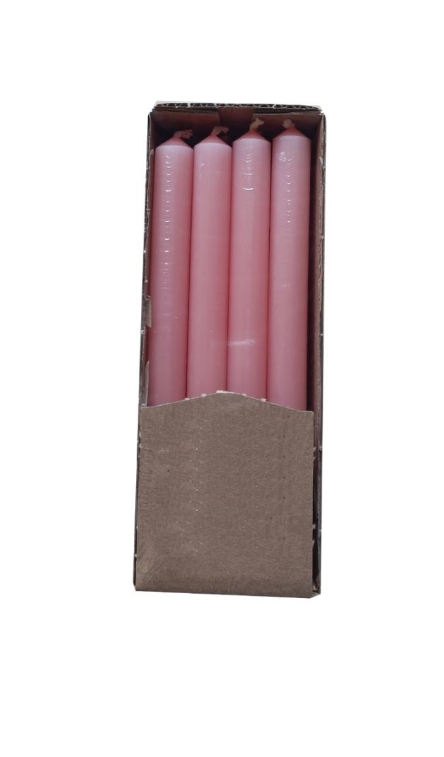 Candele cilindriche colore pieno Ø 1,9 cm 12 pezzi - Rosa scuro