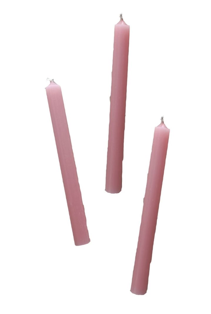 Candele cilindriche colore pieno Ø 1,9 cm 12 pezzi - Rosa scuro