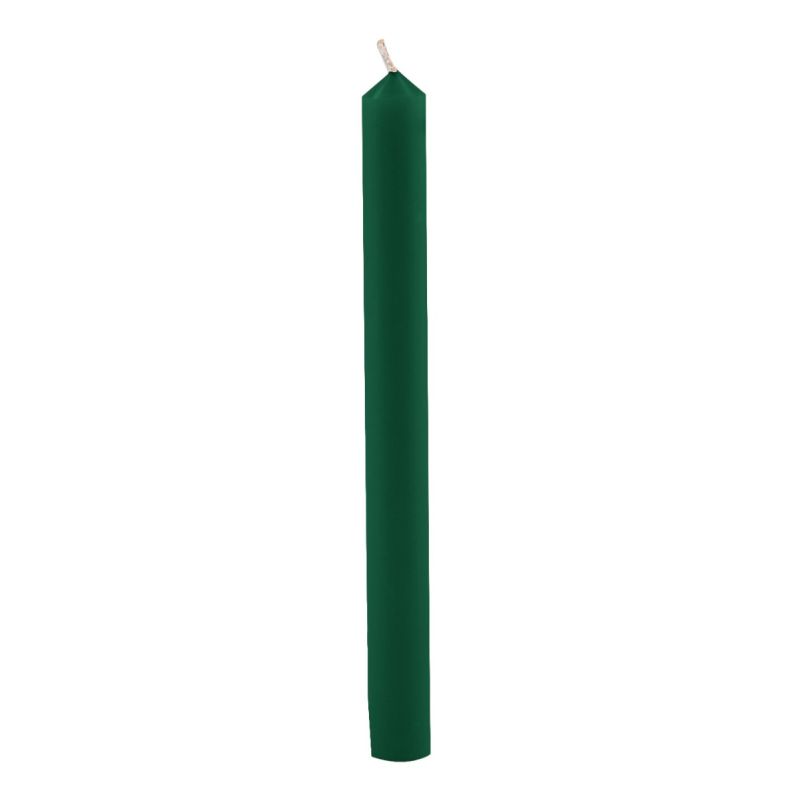 Candele cilindriche colore pieno Ø 1,9 cm 12 pezzi - Verde scuro