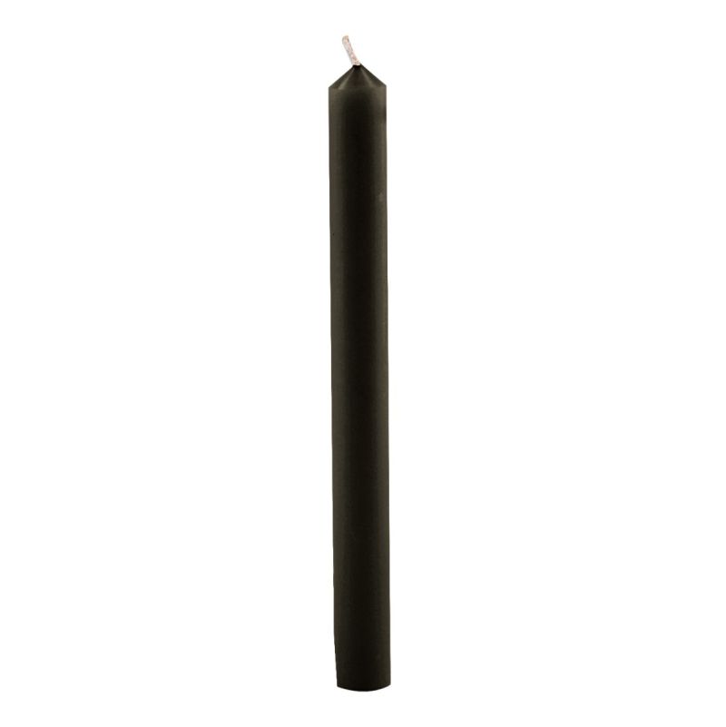 Candele cilindriche colore pieno Ø 1,9 cm 12 pezzi - Nero