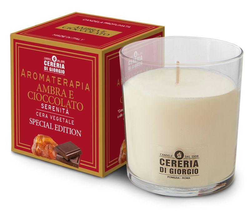 Candela profumata in bicchiere Aromaterapia - Ambra & Cioccolato  - 44 ORE