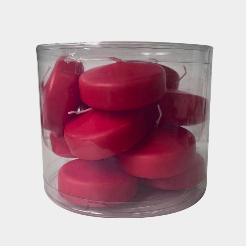 Candele galleggianti Ø 7 cm h. 1,5 cm 12 pezzi - Indian Red